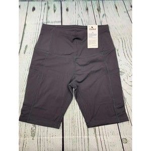 Womens Short Yoga Side Pockets High Waist Workout Running Shorts Charcoal XS